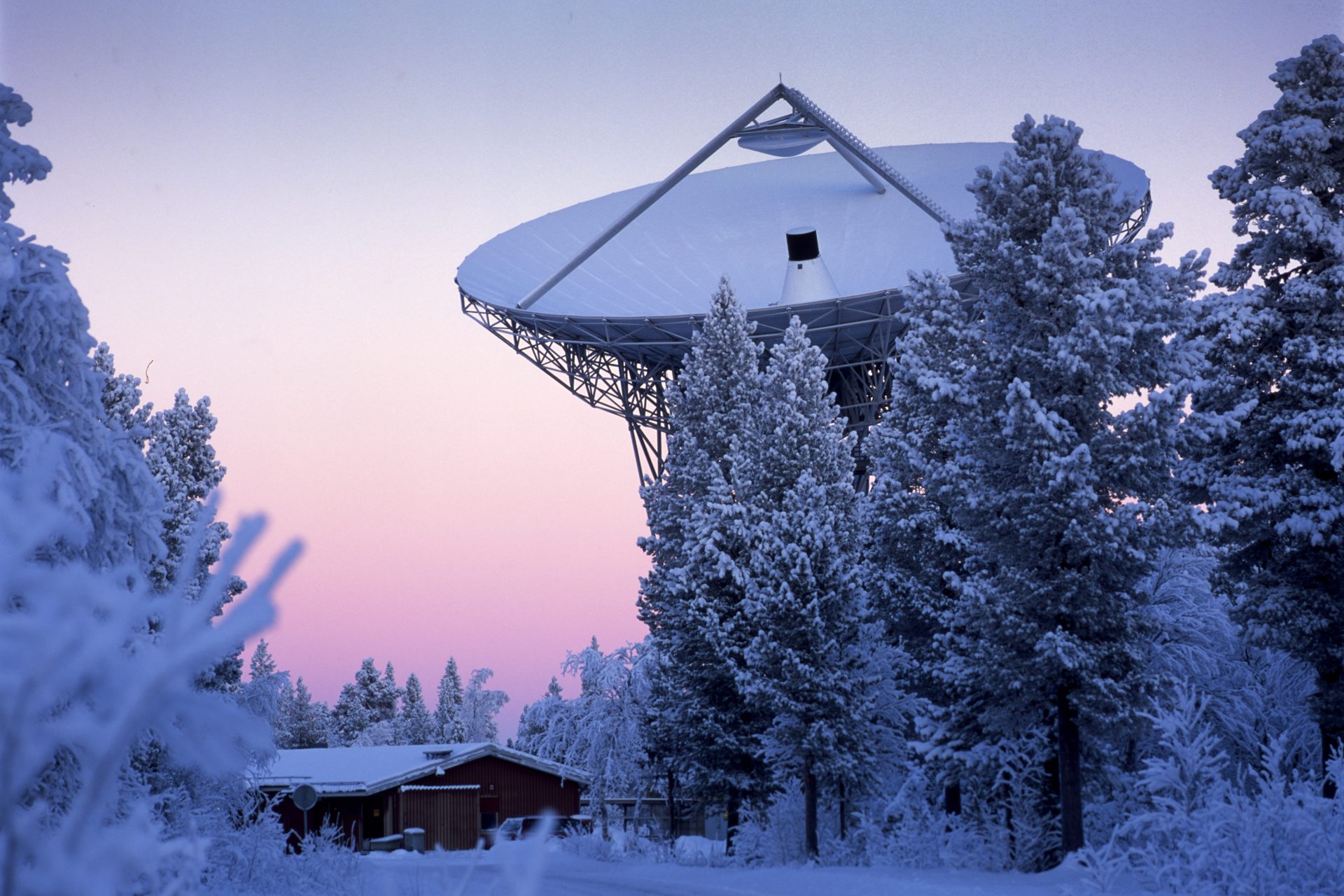 EISCAT Kiruna site located in the woods outside Kiruna. Photo: Lars-Göran Vanhainen