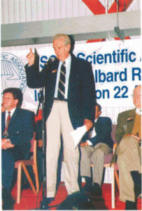 William Gordon giving the inauguration speech on the day of the inauguration of the EISCAT Svalbard Radar, 22 August 1996.